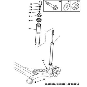 Citroen C1 2005-2009 Petrol Front Shock Absorber Rubber Bush