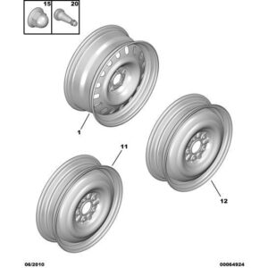 Citroen C-Crosser 2007-2012 Petrol Wheel Mounting Nut