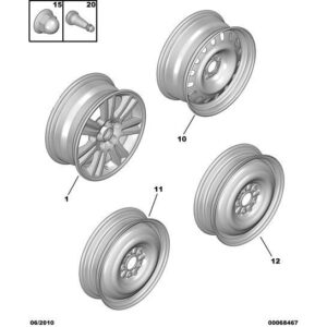 Citroen C-Crosser 2007-2012 Diesel Wheel Mounting Nut
