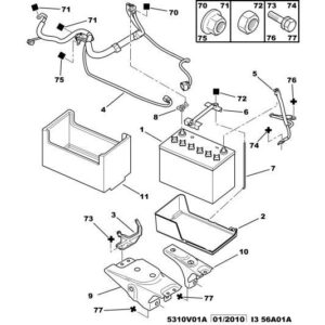 Citroen C-Crosser 2007-2012 Diesel Battery Positive Terminal