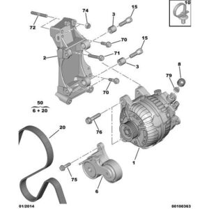 Citroen C8 2002-2008 Petrol Alternator Bracket
