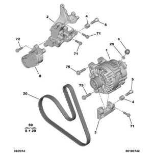 Citroen Berlingo 2012-2015 Diesel Drive Belt Alternateur