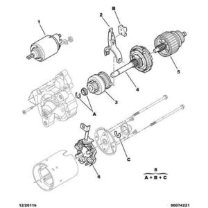 Citroen C4 2008-2010 Petrol Starter-Motor Brush-Holder