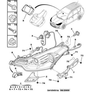 Citroen C-Crosser 2007-2012 Diesel Headlight Lug Repair Kit Left