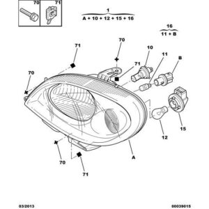 Citroen C5 2001-2004 Diesel Headlight Lamp