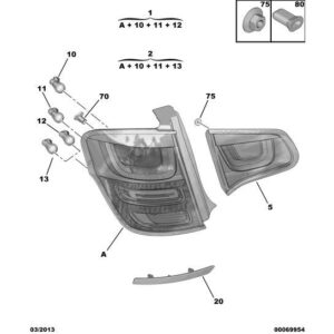 Citroen C3 2009-2013 Petrol Tail-Light