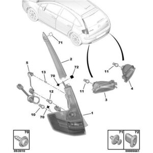Citroen C4 2008-2010 Rear Fog Light