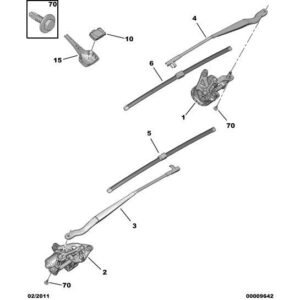 Citroen C6 2005-2012 Diesel Front Window Wiper Motor