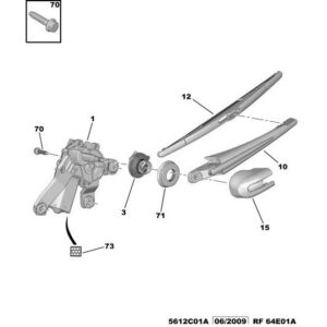 Citroen C8 2002-2008 Petrol Rear Window Wiper Motor