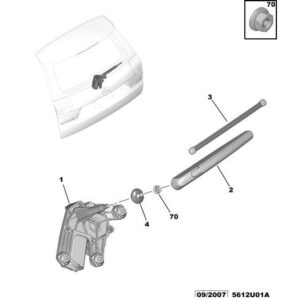 Citroen C5 2008-2021 Diesel Rear Window Wiper Motor