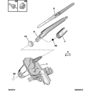 Citroen C4 2008-2010 Petrol Rear Window Wiper Motor