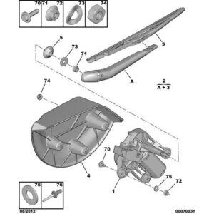 Citroen Nemo 2008-2015 Rear Wiper Motor Cover