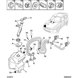 Citroen Berlingo 2008-2012 Diesel Window Washer Reservoir