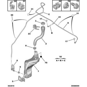 Citroen C4 2008-2010 Petrol Screenwash Reservoir Support