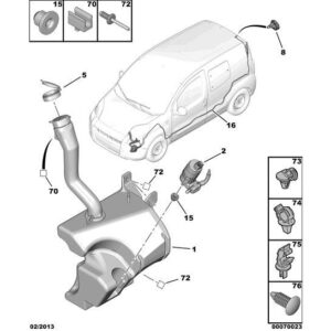 Citroen Nemo 2008-2015 Petrol Screenwash Reservoir Cap