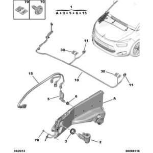 Citroen DS5 2011-2021 Petrol Wash Wipe Pipe Fastener Clip
