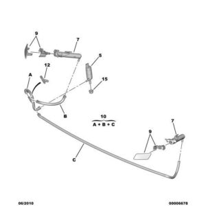 Citroen C4 2008-2010 Diesel Headlight Washer Pipe Assy