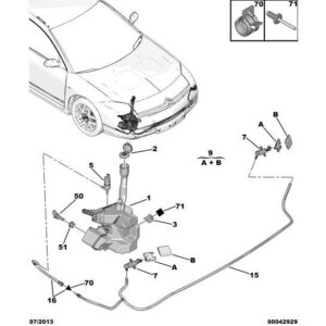 Citroen C6 2005-2012 Diesel Headlight Washer Pipe Assy