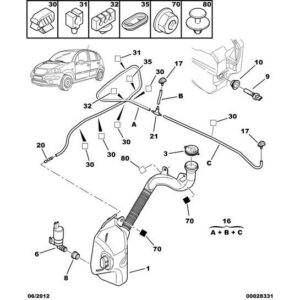 Citroen C3 2002-2005 Petrol Window Washer Pipe