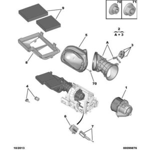 Citroen C4 Catcus 2014-2018 Petrol Pollen Filter Bracket