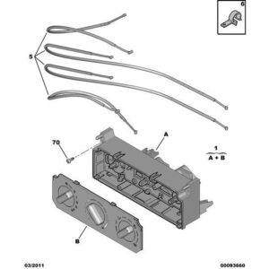 Citroen Berlingo 2006-2008 Petrol Heater Control Cable Assembly