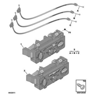 Citroen C3 2002-2005 Petrol Heater Control Cable Assembly