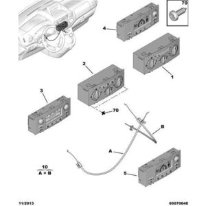 Citroen Berlingo 2012-2015 Diesel Heater Control Cable Assembly