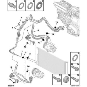 Citroen Nemo 2008-2015 Petrol Air Conditioner Pipe Gasket
