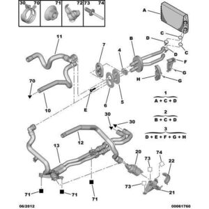 Citroen C4 2008-2010 Diesel Heater Water Pipe