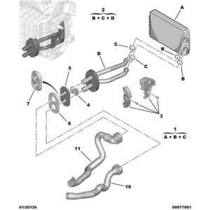 Citroen C4 2010-2013 Petrol Heater Water Pipe