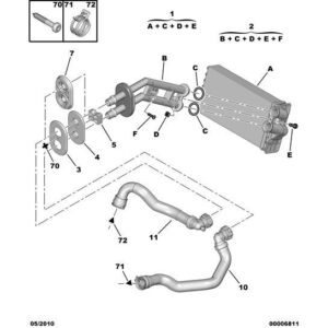Citroen C4 2008-2010 Diesel Heater Water Pipe