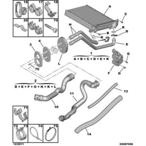Citroen C4 2010-2013 Heater Water Pipe