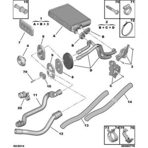 Citroen DS3 2010-2022 Heater Water Pipe