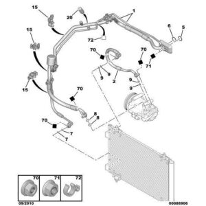Citroen C4 2008-2010 Diesel Air Conditioned Freon Tube