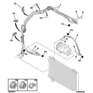 Citroen C4 2008-2010 Diesel Air Conditioned Freon Tube