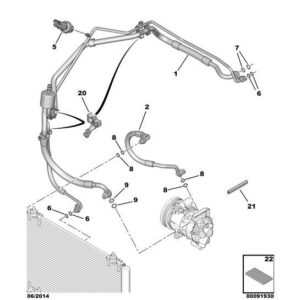 Citroen DS5 2011-2021 Petrol Air Conditioned Freon Tube