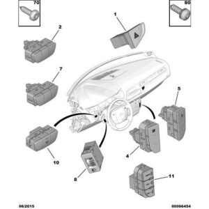 Citroen C5 2004-2008 Petrol Hazard Warning Lamps Control