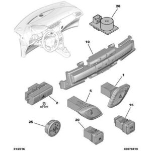 Citroen DS3 2010-2022 Petrol Centralised Locking Switch