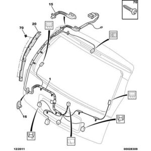 Citroen C3 2002-2005 Petrol Rear Tailgate Harness
