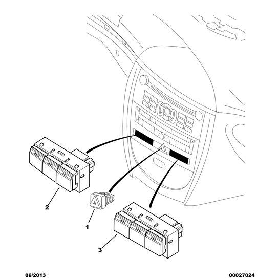 Citroen C5 2004-2008 Diesel Hazard Warning Lamps Control, 6554 EA