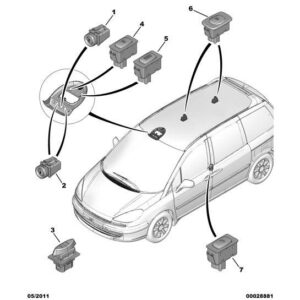 Citroen C8 2002-2008 Petrol Window Lifter Control Switch