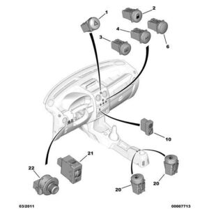Citroen Berlingo 2006-2008 Petrol Centralised Locking Switch