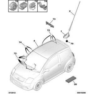 Citroen C3 2005-2009 Petrol Aerial Cable