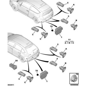 Citroen C4 2008-2010 Diesel Parking Assistance Switch