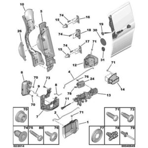 Citroen Berlingo 2006-2008 Petrol Locking Actuator