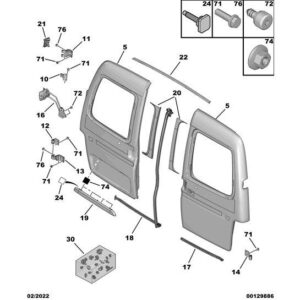 Citroen Berlingo 2008-2012 Petrol (Mkt) Rear Door Fixings