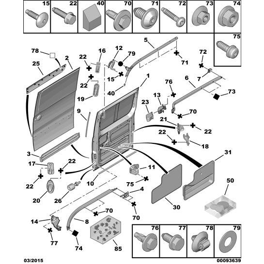 Citroen Dispatch 20072011 Diesel Side Door Fixings 6999 GQ Citroen