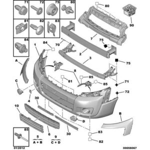 Citroen Dispatch 2007-2011 Diesel Front Bumper Fastenings