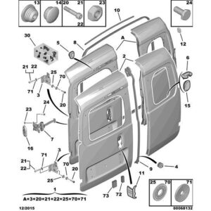 Citroen Nemo 2008-2015 Petrol Rear Door Fixings