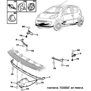 Citroen C1 2005-2009 Petrol Air Deflector Engine